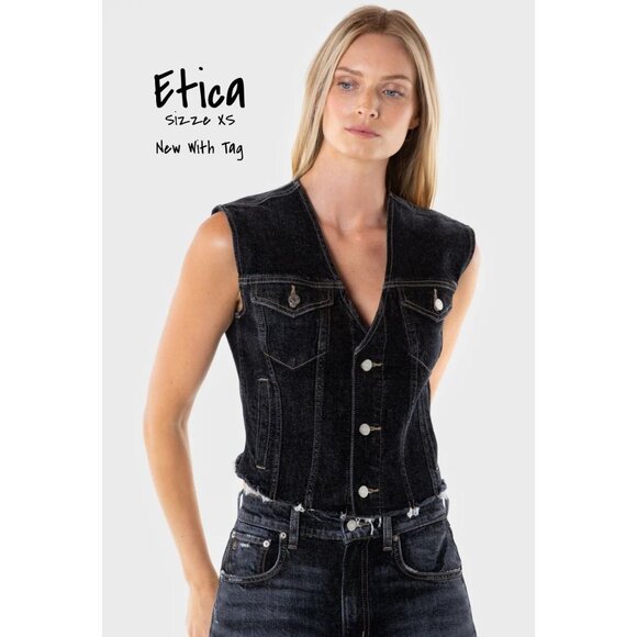 Ética Hollis Denim Vest - Morrow Bay XS X-Small NWT New With Tag, Women - Picture 1 of 4